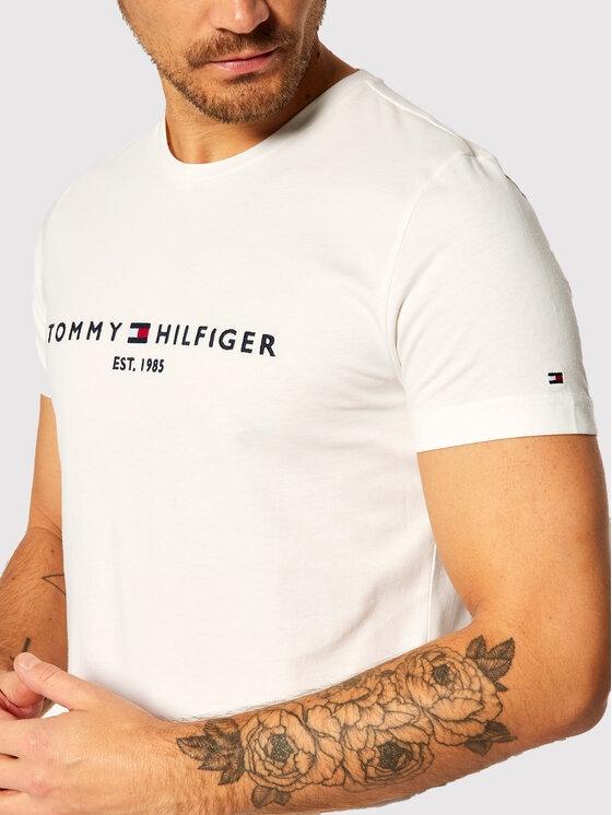 Tommy Hilfiger Tommy Hilfiger T-Shirt Core Logo Tee MW0MW11465 Bílá Regular Fit
