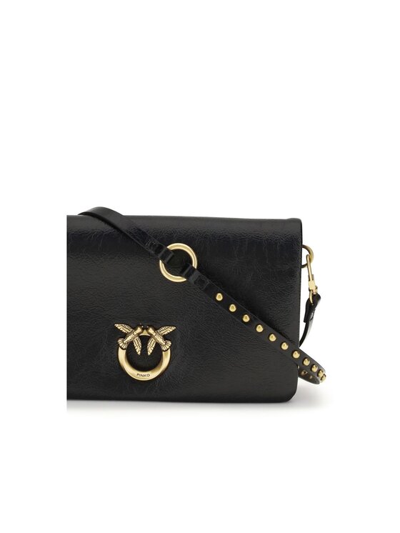 PINKO PINKO Borsetta Black Goatskin Shoulder Nero