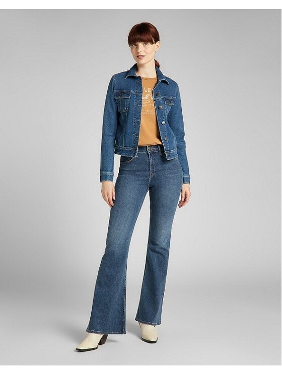 Lee Lee Kurtka damska SLIM RIDER Niebieski Slim Fit
