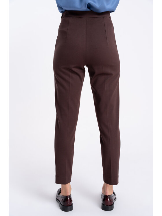 CLICK CLICK Kalhoty z materiálu 30-455 Hnědá Regular Fit