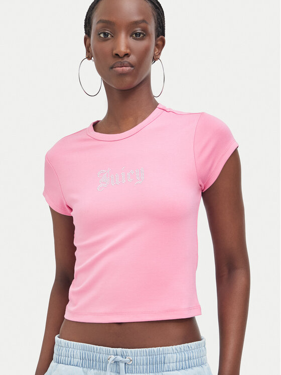 Juicy Couture Juicy Couture T-Shirt JCWCT226326 Różowy Slim Fit
