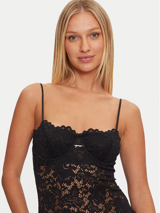 Guess Guess Camicia da notte O4BK00 KCCO0 Nero Regular Fit
