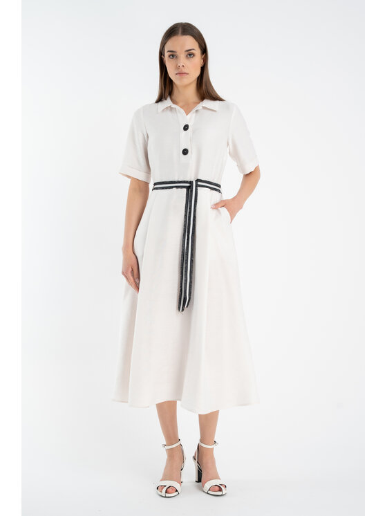 CLICK Letné šaty 60-6095 Biela Comfortable Fit