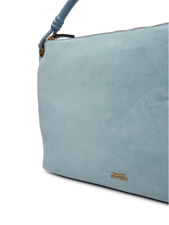 Tommy Hilfiger Tommy Hilfiger Táska Th Statement Leather Bag Suede AW0AW18402 Kék