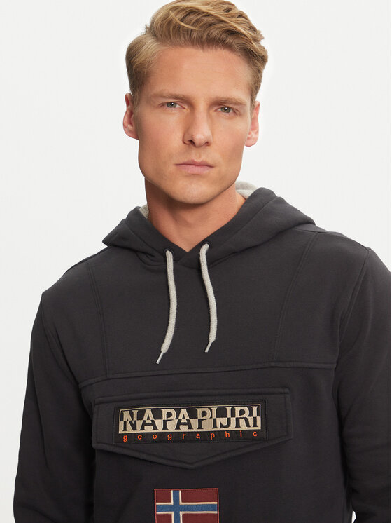 Napapijri Napapijri Majica dugih rukava Burgee NP0A4I9B Crna Regular Fit