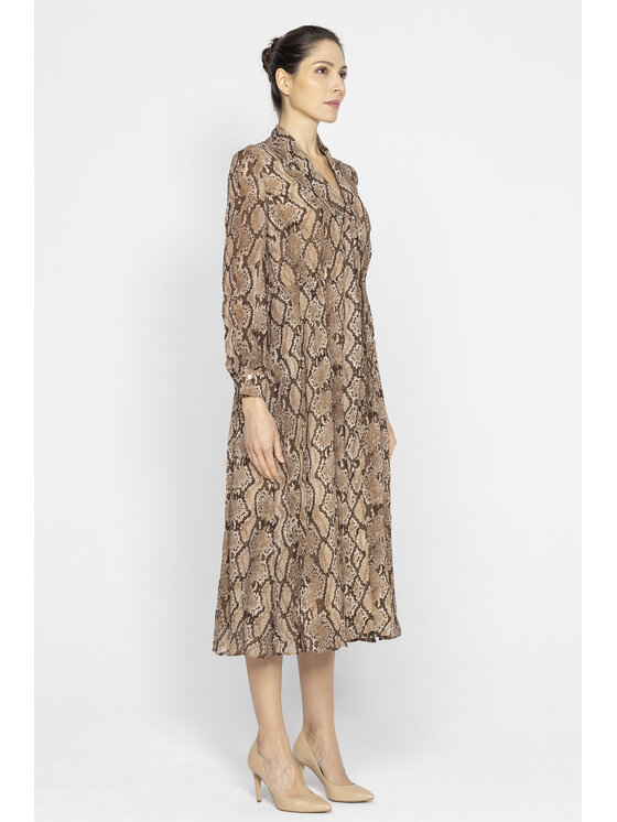 Deni Cler Milano Deni Cler Milano Sukienka koktajlowa W-DC-3439-E2-K6-76-1 Brązowy Loose Fit