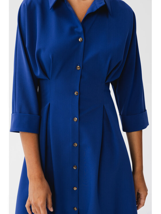 Stylove Stylove Košeľové šaty S351 Modrá Modern Fit