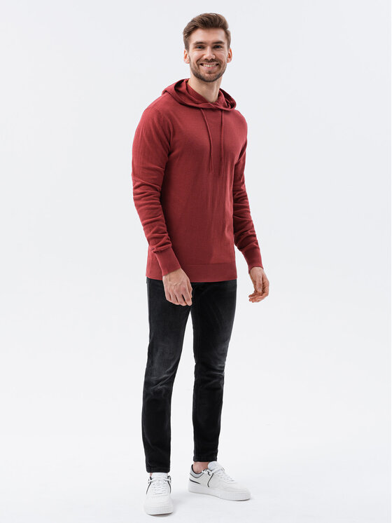 Ombre Ombre Svetr E187 Bordó Regular Fit