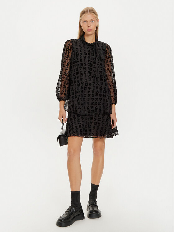 Armani Exchange Armani Exchange Повсякденна сукня 6DYA52 YN1ZZ 1200 Чорний Regular Fit
