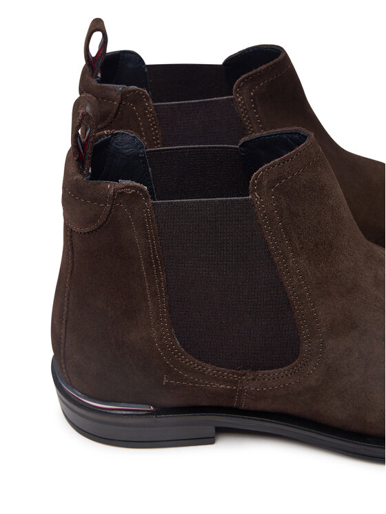 Tommy Hilfiger Tommy Hilfiger Klassische Stiefeletten Core Rwb Hilfiger Suede Chelsea FM0FM04757 Braun