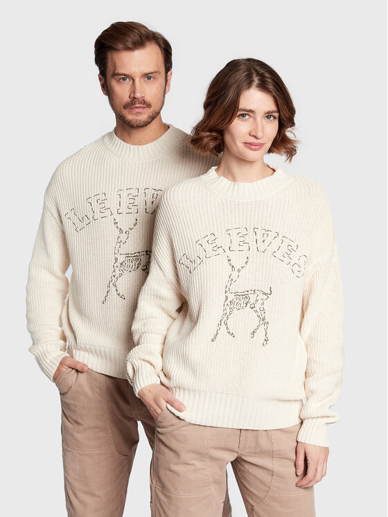 Leeves Leeves Sveter Unisex Antelope Écru Regular Fit
