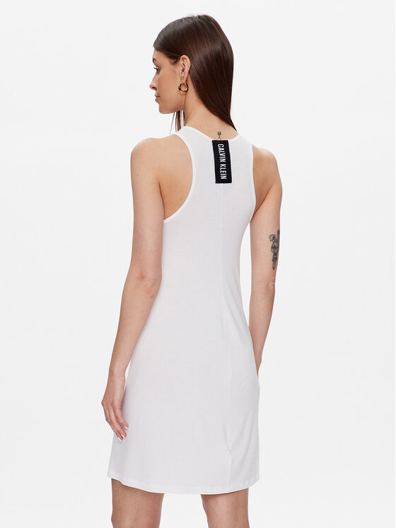 Calvin Klein Swimwear Calvin Klein Swimwear Obleka za na plažo KW0KW02145 Bela Slim Fit