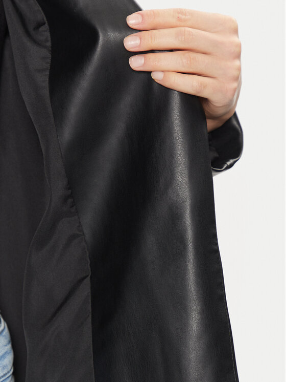 ONLY ONLY Plášť z umělé kůže Bina 15326827 Černá Regular Fit