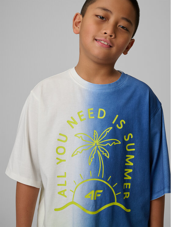 4F 4F T-Shirt BEACHSIDE CHILL Niebieski Loose Fit