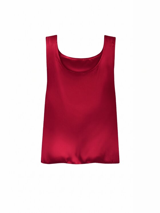 Cat&Cat Cat&Cat Top jedwabny basic Czerwony Regular Fit