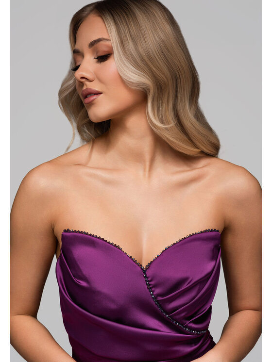 Ombre Ombre Sukienka wieczorowa LA-OM-DLR267 Fioletowy Regular Fit