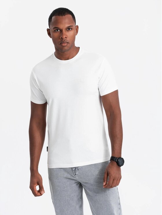 Ombre Ombre Komplet t-shirtów Z102 Biały Slim Fit