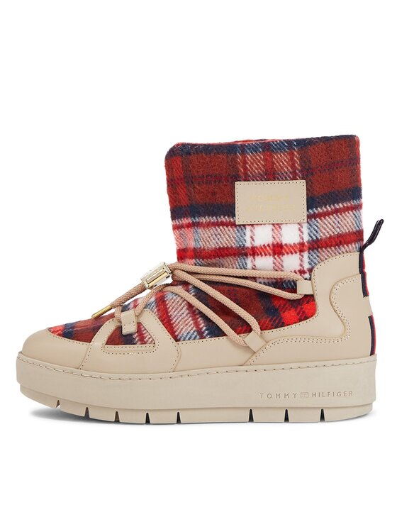 Tommy Hilfiger Tommy Hilfiger Lumesaapad Tartan Snowboot FW0FW07612 Beež