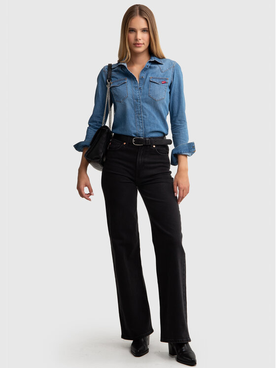 BIG STAR BIG STAR Koszula jeansowa NORRA Niebieski Slim Fit
