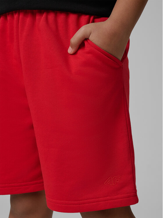 4F 4F Szorty sportowe BASIC+ Czerwony Regular Fit