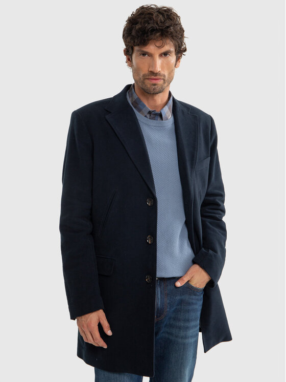 BIG STAR BIG STAR Trencz STREFIG_403_130 Granatowy Classic Fit