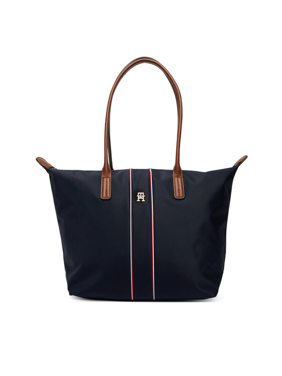 Tommy Hilfiger Tommy Hilfiger Kabelka Popette Tote Corp AW0AW17706 Tmavomodrá