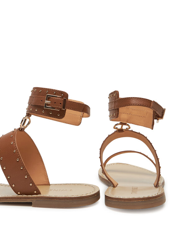 TWINSET TWINSET Sandały 251GCJ04C Brązowy