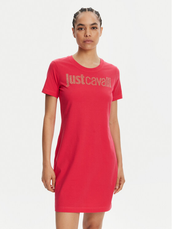 Just Cavalli Just Cavalli Hétköznapi ruha 78PAOE15 Rózsaszín Regular Fit