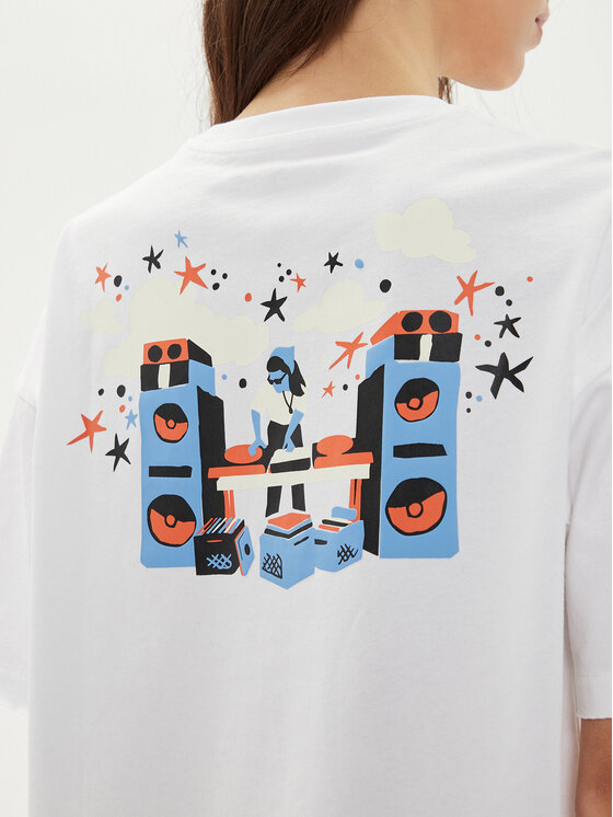 Converse Converse T-Shirt W Festival Music Girl Tee 10026373-A03 Biały Regular Fit