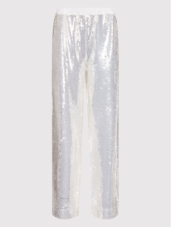 Ted Baker Ted Baker Штани з тканини Opalan 257028 Білий Relaxed Fit