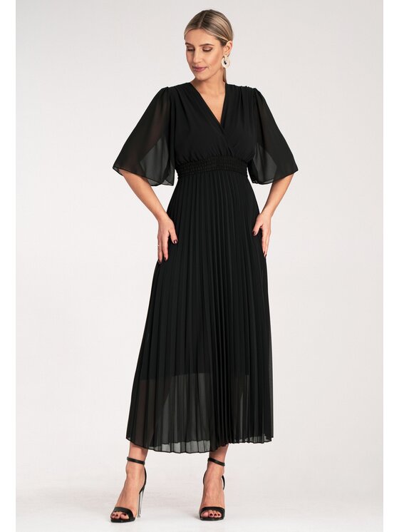 FIGL FIGL Koktejlové šaty M1124 Čierna Feminine Fit