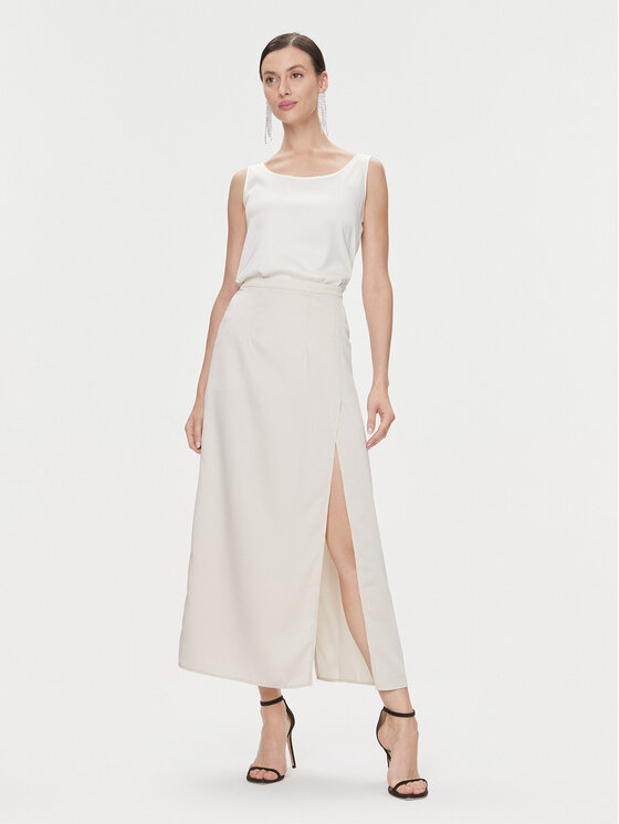 Bruuns Bazaar Bruuns Bazaar Midi sukňa BBW3744 Écru Regular Fit