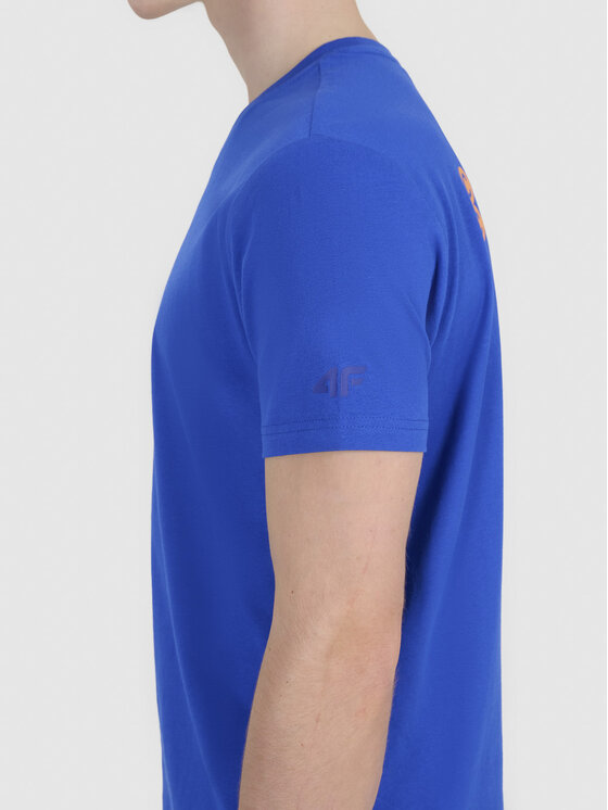 4F 4F T-Shirt A NEW ROAD AHEAD Niebieski Regular Fit
