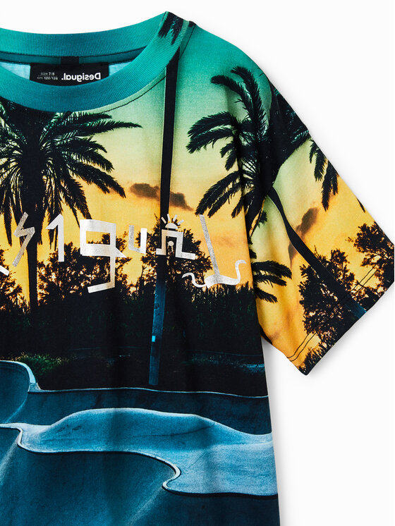 Desigual Desigual Póló 23SBTK15 Sötétkék Regular Fit