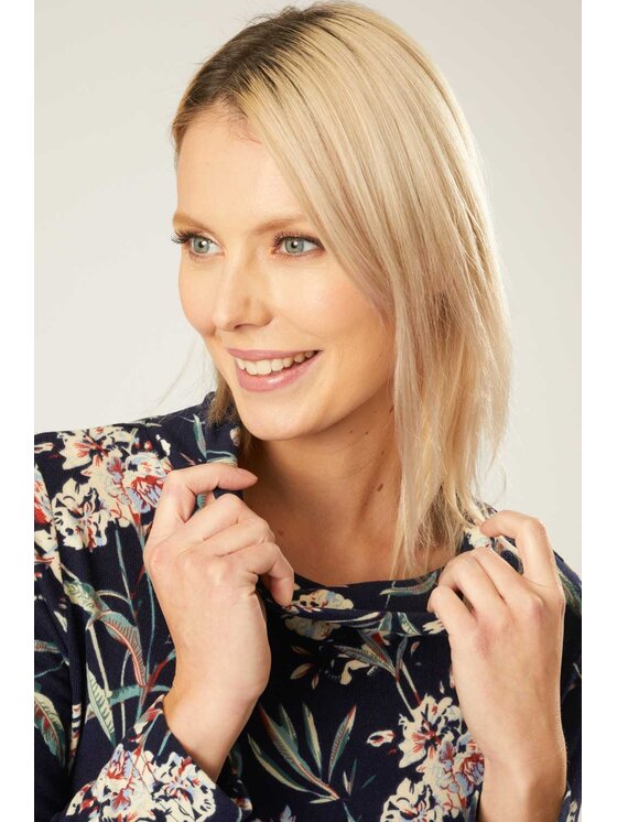 QUIOSQUE QUIOSQUE Blúzka LONGY BLOUSE Tmavomodrá Regular Fit