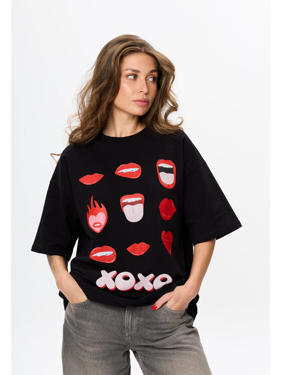 Mirons Mirons T-Shirt Print Biały Oversize