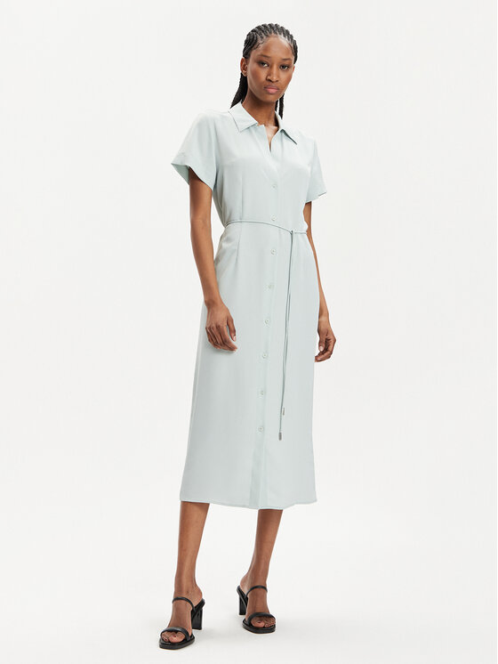 Calvin Klein Calvin Klein Rochie tip cămașă K20K206657 Verde Regular Fit