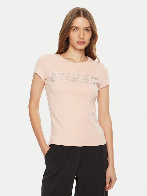 Guess T-krekls V4BI16 KCIV1 Rozā Regular Fit