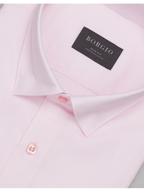 Borgio Borgio Koszula rosazza 00505 Różowy Slim Fit