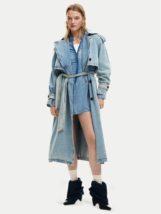Desigual Desigual Tenchcoat Vio 26SWED17 Blau Regular Fit