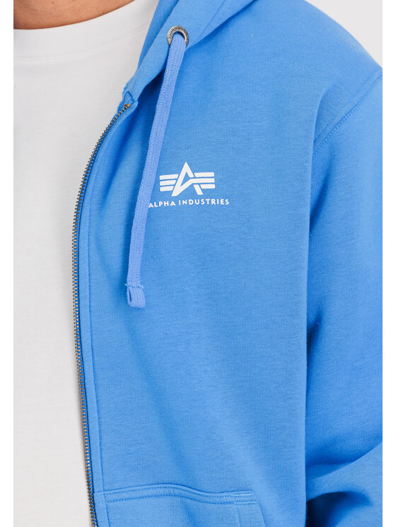 Alpha Industries Alpha Industries Bluza Basic Small Logo Zip Hoodie Niebieski Regular Fit