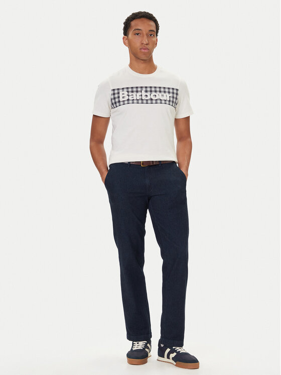 Barbour Barbour T-Shirt MTS1496WH32 Biały Regular Fit