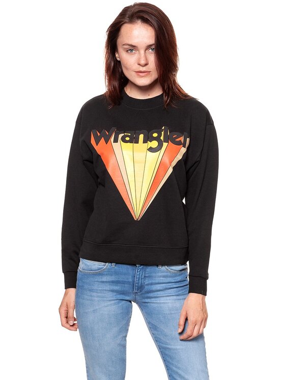 Wrangler Wrangler Bluza RETRO SWEAT Czarny Regular Fit