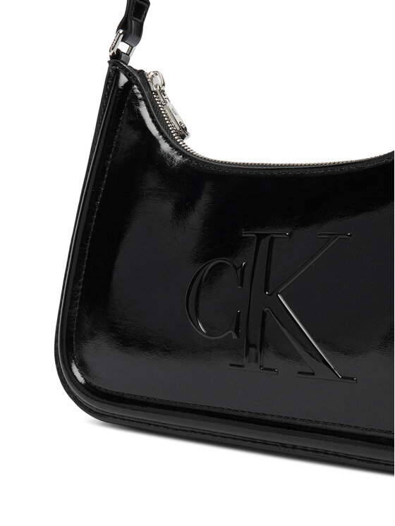 Calvin Klein Calvin Klein Kabelka Bold Ck Metallic Shoulder Bag LV04F3332G Čierna