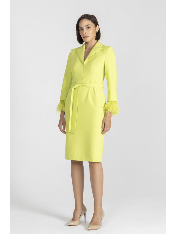 Deni Cler Milano Deni Cler Milano Sukienka elegancka W-DC-3495-E5-L4-42-1 Zielony Regular Fit