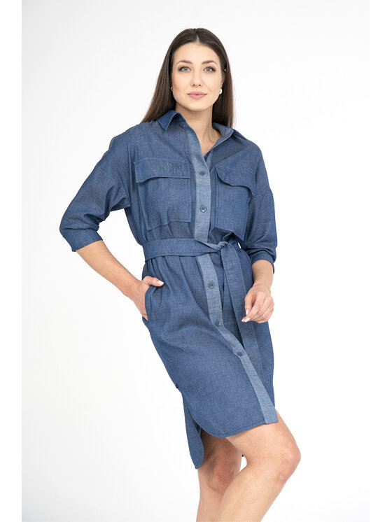 Ciepielewska Ciepielewska Sukienka codzienna GINA Niebieski Flattering Fit