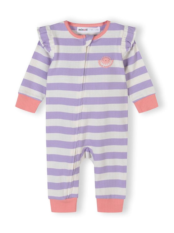 minoti minoti Komplet pajacy 28BABYRIB1 Fioletowy Regular Fit