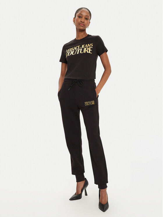 Versace Jeans Couture Versace Jeans Couture Spodnji del trenirke 77HAAT06 Črna Regular Fit