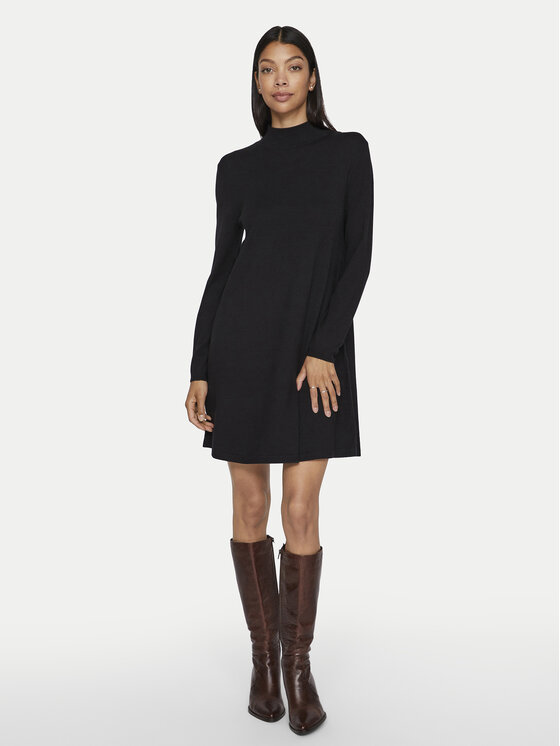Vila Vila Trikotažinė suknelė Comfy 14087511 Juoda Regular Fit