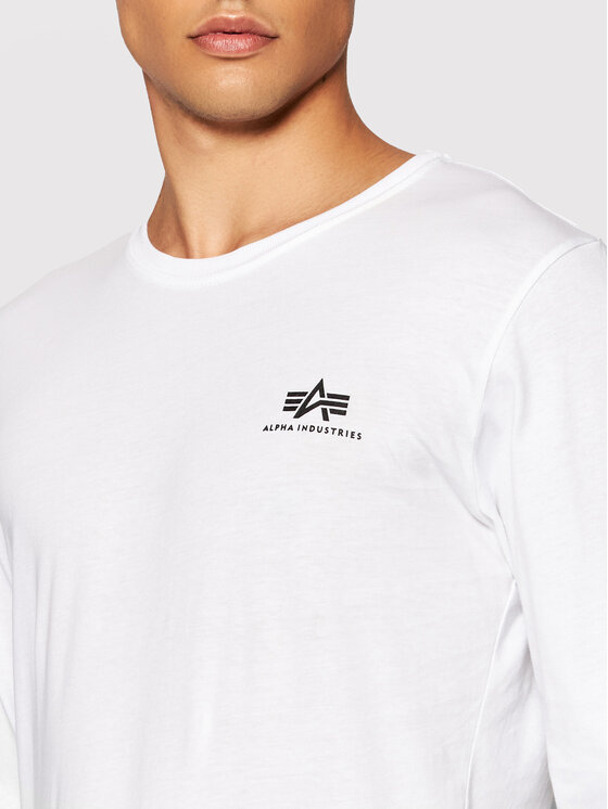 Alpha Industries Alpha Industries S dlhými rukávmi Basic Small Logo 198517 Biela Regular Fit